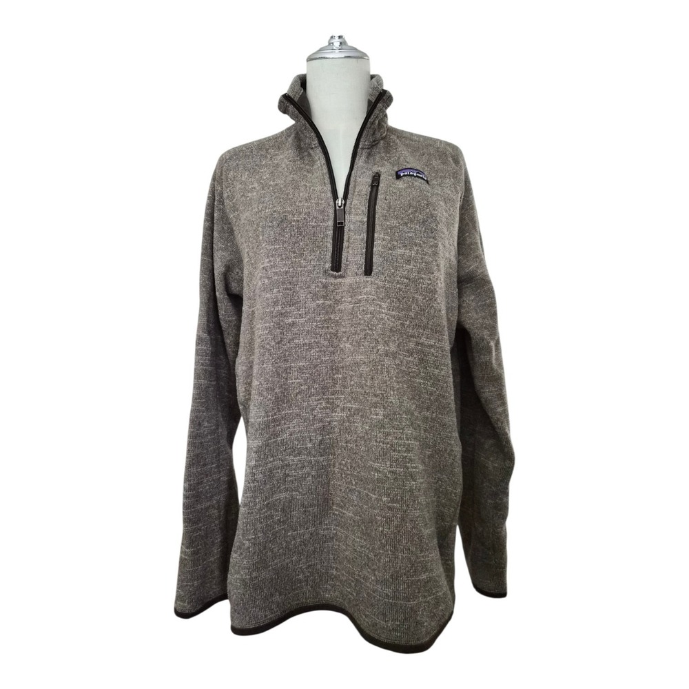 Patagonia Better Sweater Men's M 1/4 Zip Fleece Pullover Brown Gray STY25522 FA1